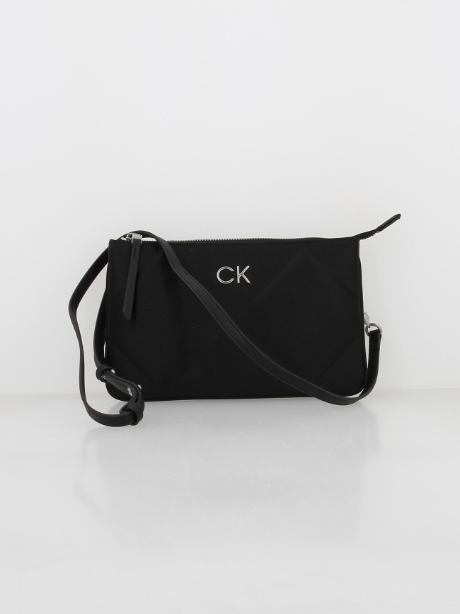 Sac bandoulière matelassé re-lock quilt noir femme - Calvin Klein