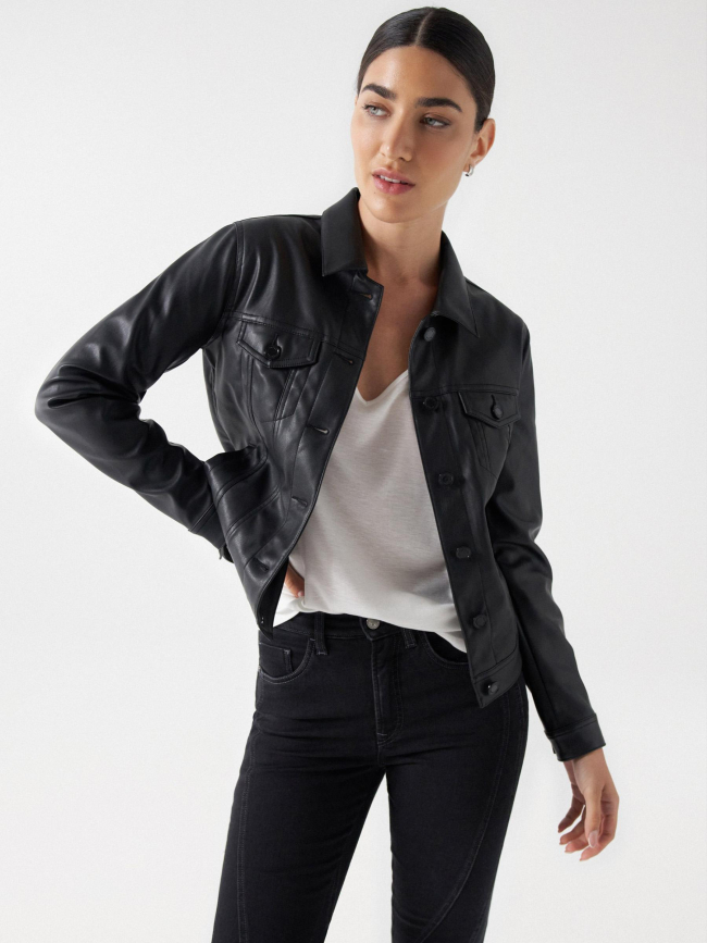 Veste trucker style vintage noir femme - Salsa Jeans