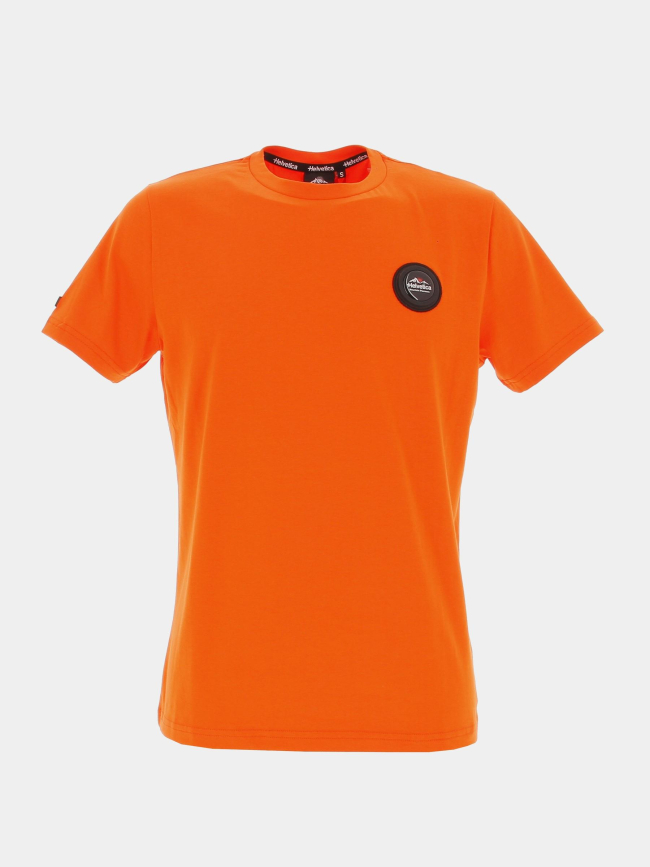 T-shirt ajaccio logo badge orange homme - Helvetica