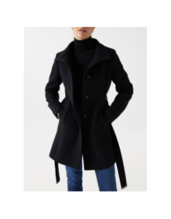 Manteau en laine basic noir femme - Salsa Jean