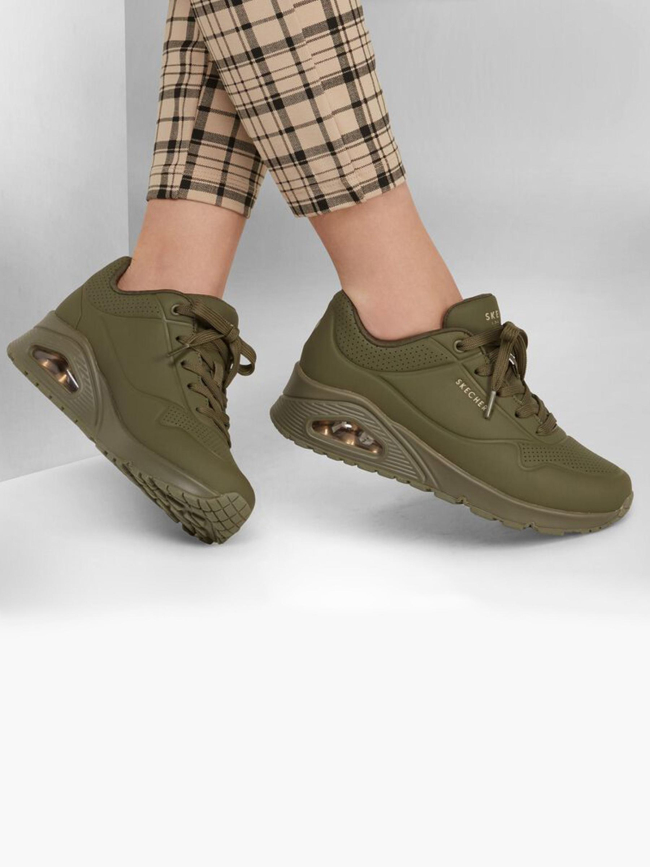 Baskets à bulle stand on air kaki femme - Skechers