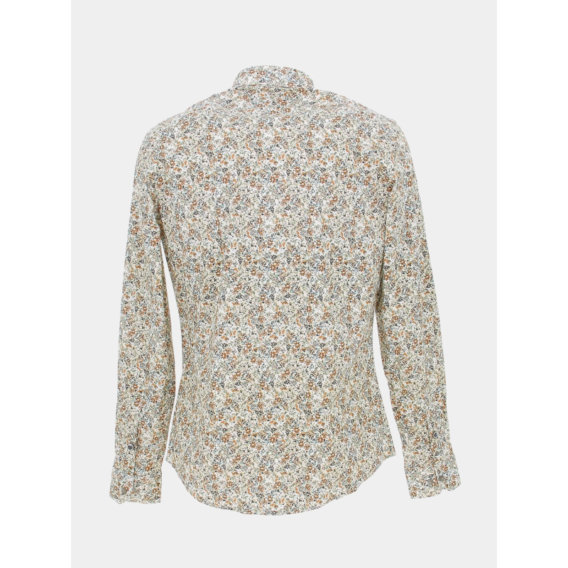 Chemise à fleurs lagantine kaki marron homme Benson Cherry wimod