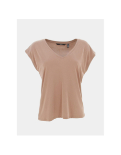 T-shirt col v filli marron femme - Vero Moda