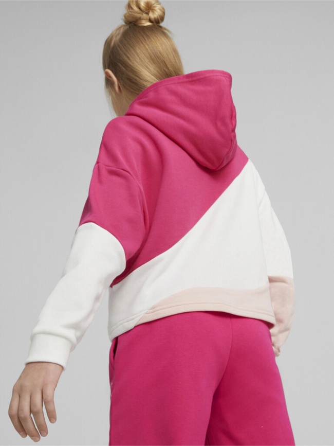 Sweat à capuche colorblock cat rose fille - Puma
