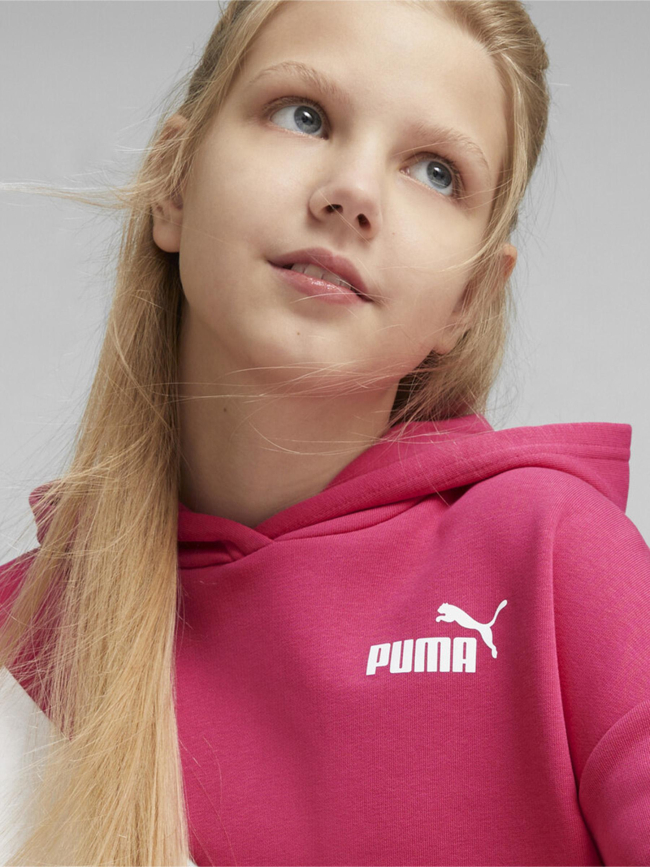 Sweat à capuche colorblock cat rose fille - Puma