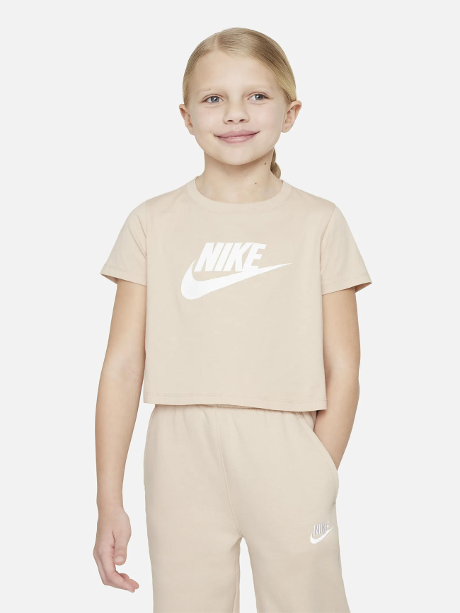 T-shirt crop sportswear futura beige fille - Nike