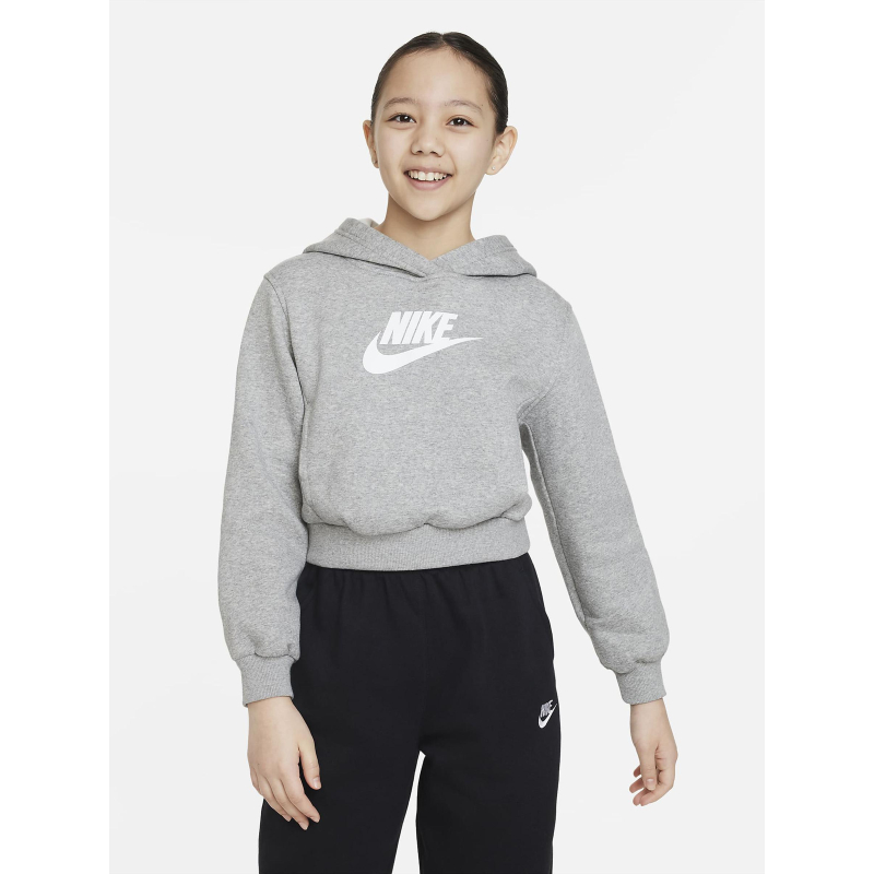 Sweat à capuche nsw club fleece imprimé gris fille - Nike