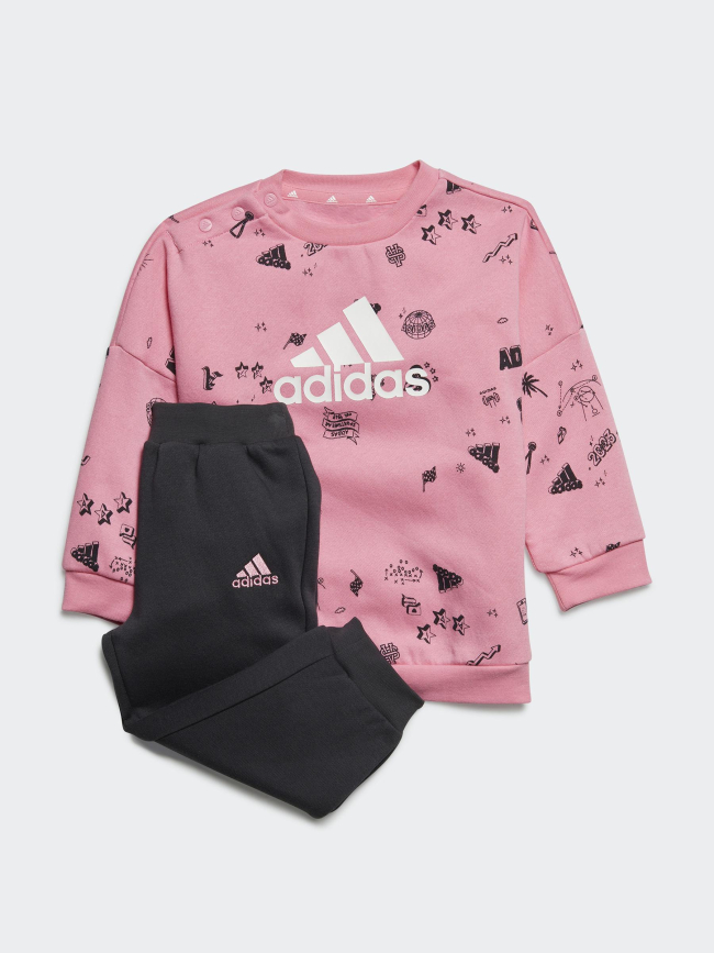 Ensemble de survêtement bluv q3 noir/rose fille - Adidas