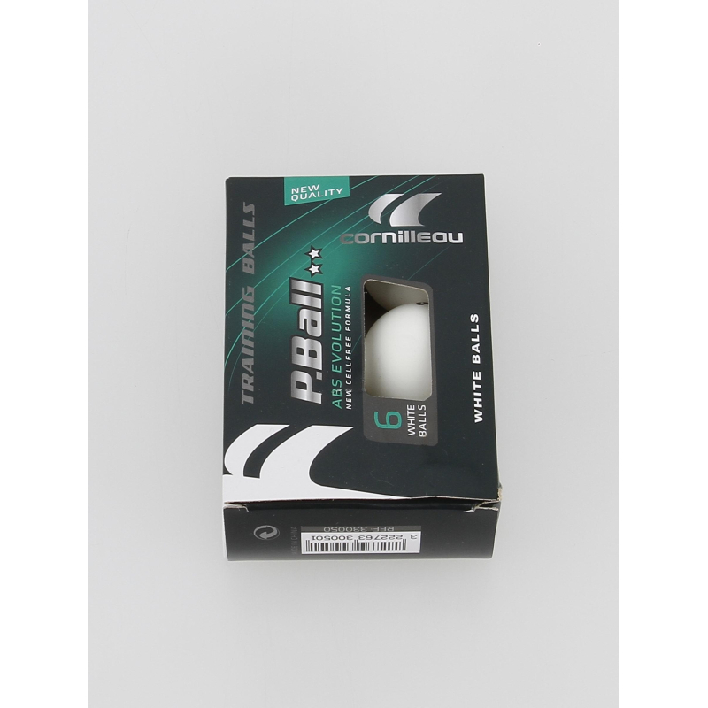 Boite de 6 balles ping-pong abs evolution 2 blanc - Cornilleau