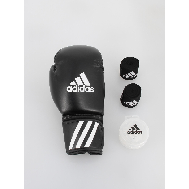 Kit de boxe bandes+gants+protège-dents blanc/noir - Adidas
