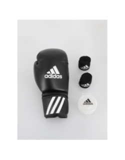 Kit de boxe bandes+gants+protège-dents blanc/noir - Adidas
