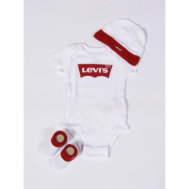 Ensemble 3 pièces body batwing 6-12 mois blanc bébé - Levi's