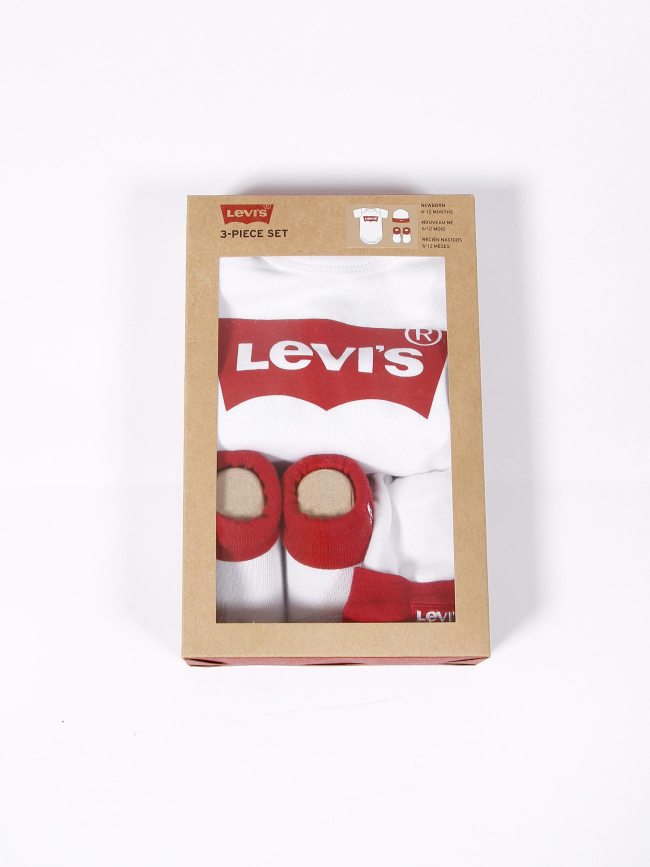 Ensemble 3 pièces body batwing 6-12 mois blanc bébé - Levi's