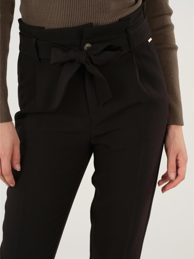 Pantalon taille haute roseline noir femme - Deeluxe