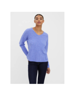 Pull crewlefile blouse uni bleu femme - Vero Moda