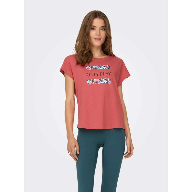 T-shirt loose jess play rouge femme - Only