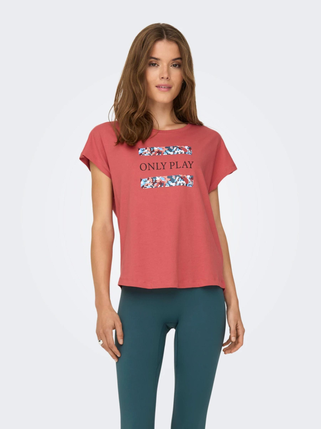 T-shirt loose jess play rouge femme - Only