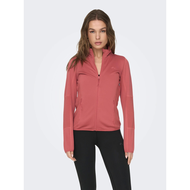 Sweat de running zippé jetta fleece rouge femme - Only