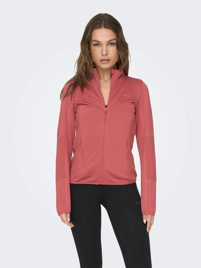 Sweat de running zippé jetta fleece rouge femme - Only