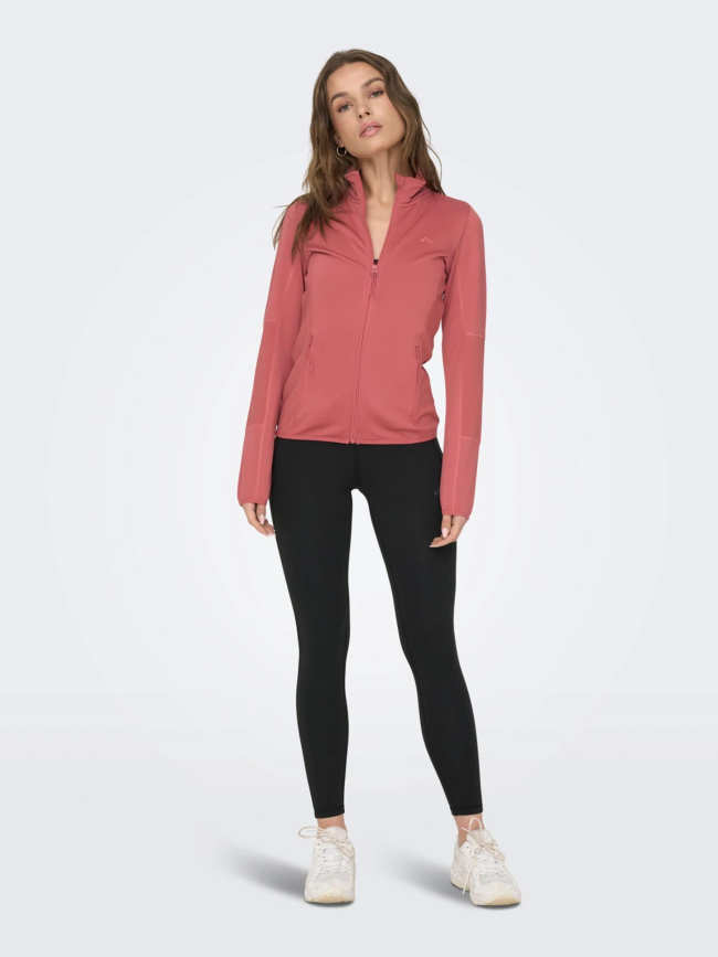 Sweat de running zippé jetta fleece rouge femme - Only