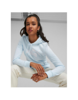 Sweat à capuche essential logo bleu clair femme - Puma