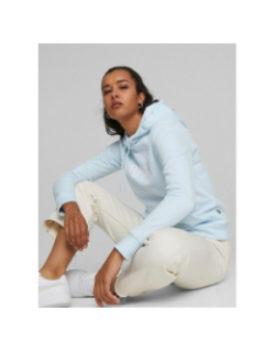 Sweat à capuche essential logo bleu clair femme - Puma