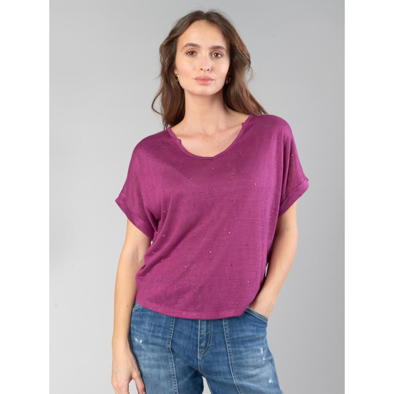T-shirt bibou berry violet femme - Le Temps Des Cerises