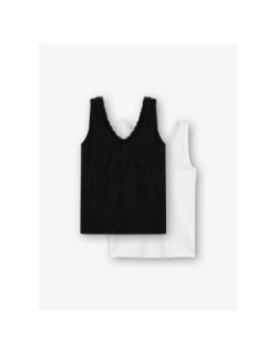 Lot 2 débardeurs vigo 9 dentelle noir/blanc femme - Tiffosi