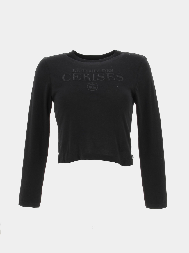 T-shirt nancigi brodé noir fille - Le Temps Des Cerises