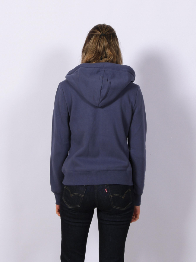 Sweat à capuche essential logo rose bleu femme - Superdry