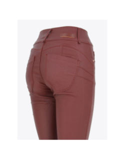 Pantalon enduit skinny double up 346 bordeau femme - Tiffosi