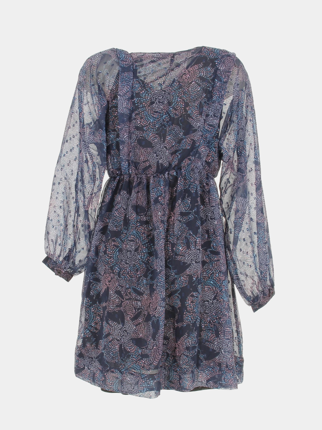 Robe courte imprimés tiramisu bleu violet femme - Tiffosi