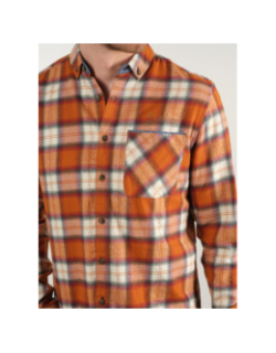Chemise à carreaux reese orange homme - Deeluxe