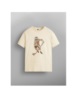 T-shirt raton laveur hockey beige homme - Picture