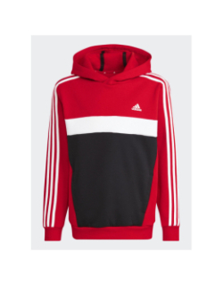 Sweat à capuche 3s tib fleece rouge garçon - Adidas