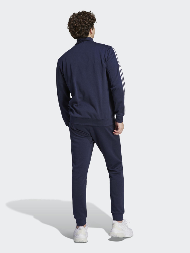 Ensemble veste zippé jogging 3 stripes bleu homme - Adidas