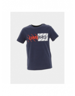 T-shirt logo rayé gam net bleu marine garçon - Umbro