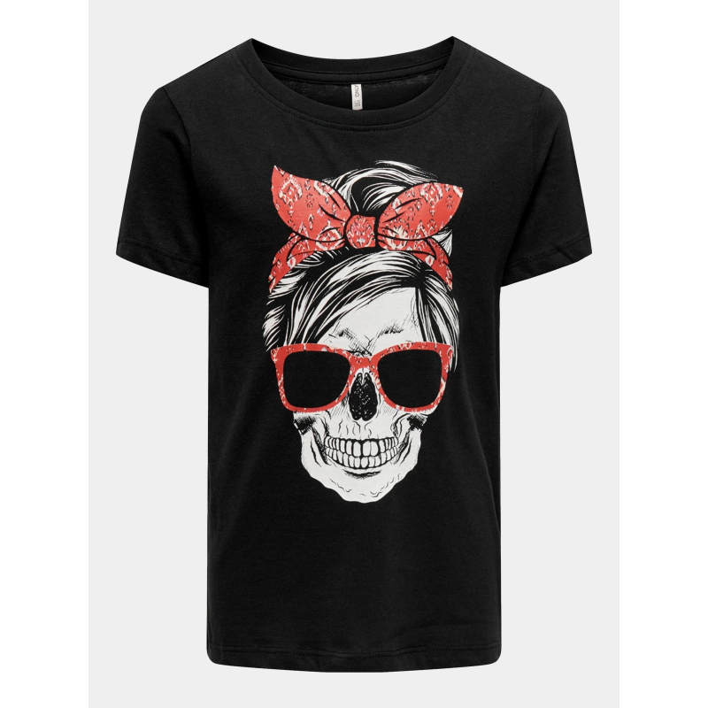 T-shirt kogemma reg squelette noir fille - Only