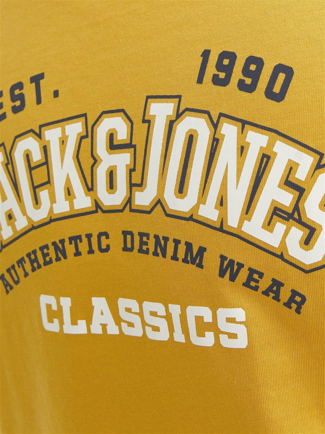 T-shirt logo aw23 imprimé jaune garçon - Jack & Jones
