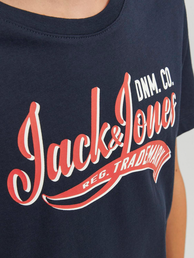 T-shirt logo aw23 basique bleu marine garçon - Jack & Jones