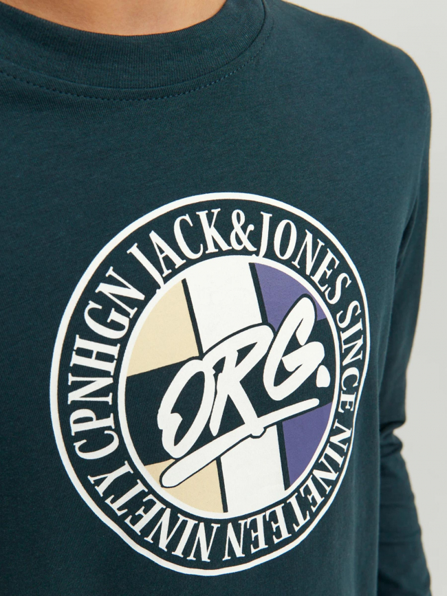T-shirt manches longues arthur vert garçon - Jack & Jones