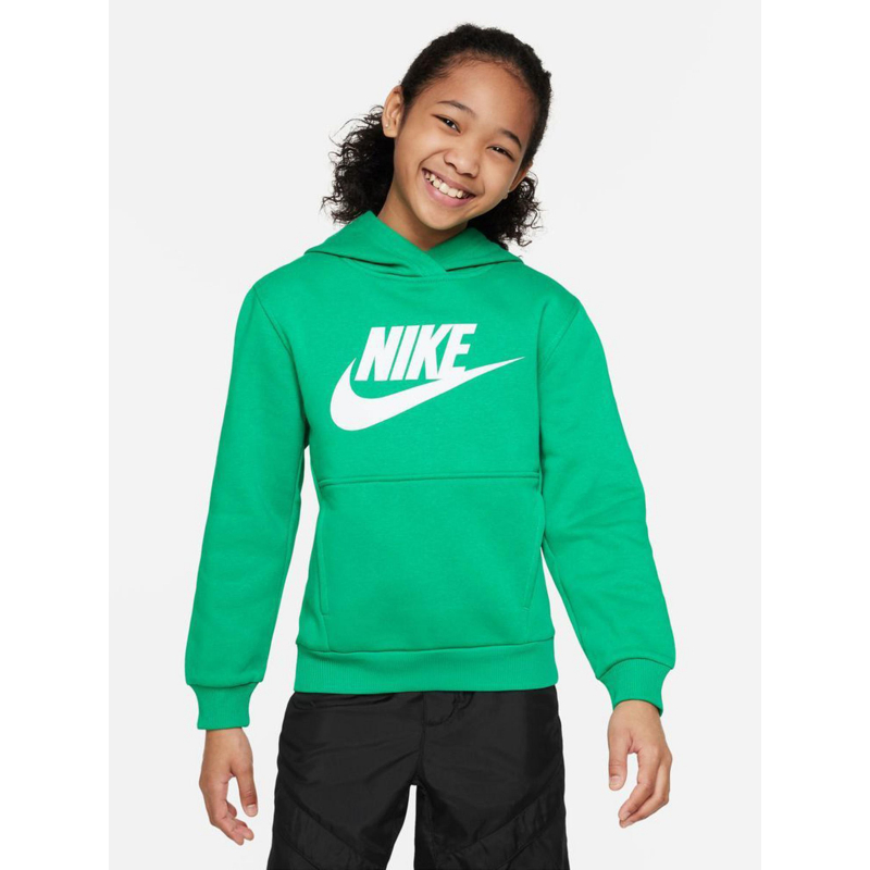 Sweat à capuche nsw club big logo vert garçon - Nike