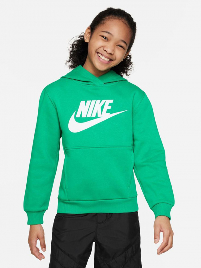 Sweat à capuche nsw club big logo vert garçon - Nike