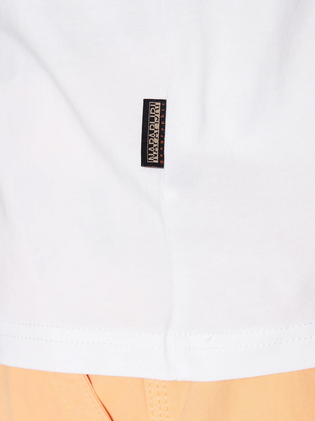 T-shirt uni logo salis blanc homme - Napapijri
