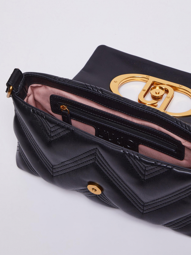 Sac bandoulière matelassé deuzia doré noir femme - Liu Jo