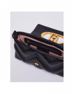 Sac bandoulière matelassé deuzia doré noir femme - Liu Jo