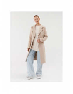 Manteau en laine melangée laurence beige femme - Guess
