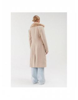 Manteau en laine melangée laurence beige femme - Guess