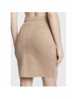 Jupe droite en suédine tamara beige femme - Guess