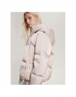 Doudoune satinée en duvet beige femme - Tommy Hilfiger